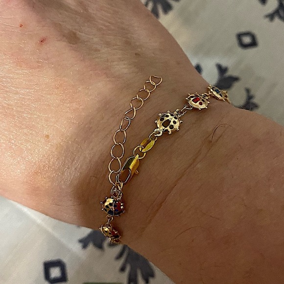 Lady Bug Gold Plated Minimalist Bracelet - Picture 3 of 6